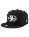San Francisco 49ers Black on White 59Fifty Fitted Hat