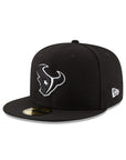 Houston Texans NFL Black on White 59Fifty Fitted