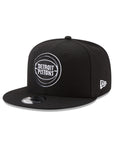 Detroit Pistons Black on White NBA 9Fifty Snapback