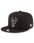 Milwaukee Bucks Black on White NBA 9Fifty Snapback