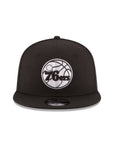 Philadelphia 76ers Black on White NBA 9Fifty Snapback