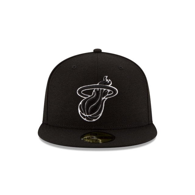 Miami Heat NBA Black on White 59Fifty Fitted Hat – CROWN MINDED