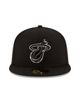 Miami Heat NBA Black on White 59Fifty Fitted Hat