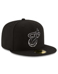 Miami Heat NBA Black on White 59Fifty Fitted Hat