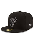 Miami Heat NBA Black on White 59Fifty Fitted Hat