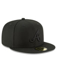 Atlanta Braves MLB Basic Black on Black 59Fifty Fitted