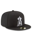 Los Angeles Angels of Anaheim Black on White 59Fifty Fitted Hat