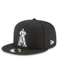 Los Angeles Angels of Anaheim Black on White 59Fifty Fitted Hat