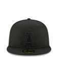 Los Angeles Angels of Anaheim MLB Basic Black on Black 59Fifty Fitted Hat