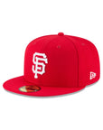 San Francisco Giants Scarlet Red on White 59Fifty Fitted Cap