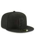 Pittsburgh Pirates MLB Basic Black on Black 59Fifty Fitted Hat