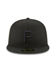 Pittsburgh Pirates MLB Basic Black on Black 59Fifty Fitted Hat