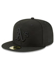 Oakland Athletics MLB Basic Black on Black 59Fifty Fitted Hat