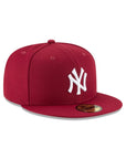 New York Yankees Cardinal Red on White MLB 59Fifty Fitted