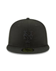 New York Mets MLB Basic Black on Black 59Fifty Fitted Hat