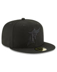 Florida Marlins Cooperstown Black on Black 1993 MLB 59Fifty Fitted Cap