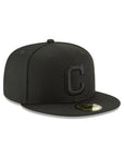 Cleveland Indians 'C' Black on Black 59Fifty Fitted