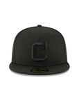Cleveland Indians 'C' Black on Black 59Fifty Fitted