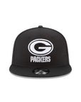 Green Bay Packers Black On White NFL 9Fifty Snapback