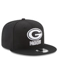 Green Bay Packers Black On White NFL 9Fifty Snapback