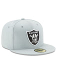 Las Vegas Raiders Snow Grey 59Fifty Fitted Hat