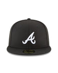 Atlanta Braves MLB Basic Black on White 59Fifty Fitted Hat