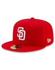 San Diego Padres Scarlet Red on White 59Fifty Fitted Cap