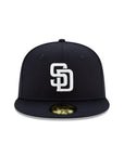 San Diego Padres MLB Navy on White 59Fifty Fitted Hat