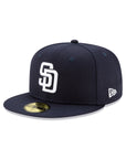 San Diego Padres MLB Navy on White 59Fifty Fitted Hat