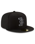 Boston Red Sox Black on Black White Outline 59Fifty Fitted