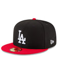 Los Angeles Dodgers Black on Red 2 Tone 59Fifty Fitted