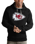 Kansas City Chiefs Antigua Black Victory Pullover Hoodie