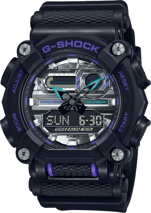 G-SHOCK Garish Color Series Black & Purple Analog-Digital Men's