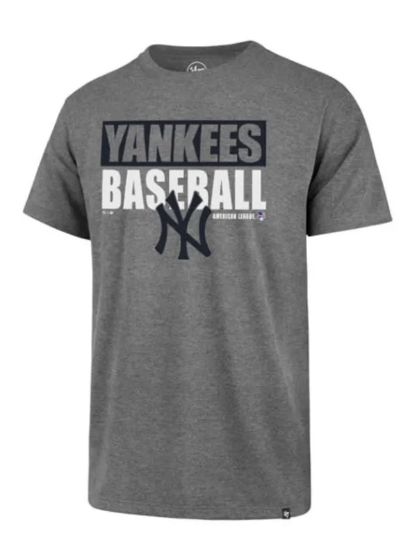 New York Yankees Slate Grey Block Out Super Rival Tee Mens