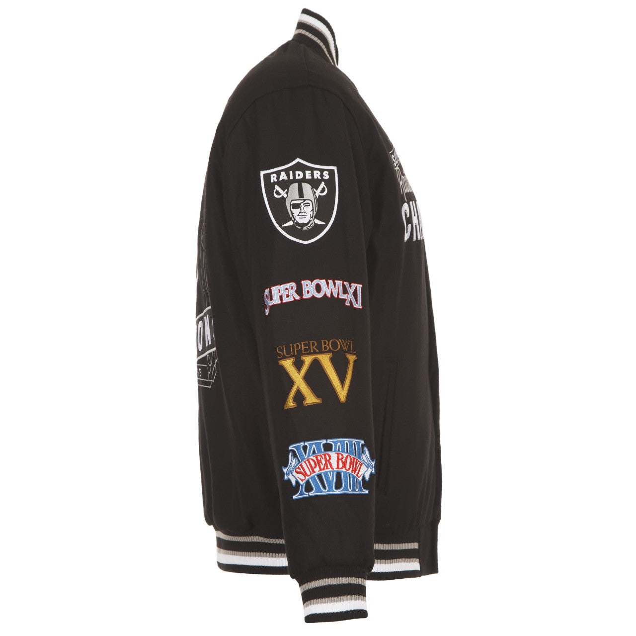 Oakland & Los Angeles Raiders Super Bowl Champs Jersey Patch – 4x4 Inches – Silver & Black – 3-Time World Champs
