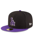Los Angeles Dodgers Black Purple 2 Tone 59Fifty Fitted Hat