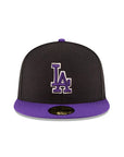 Los Angeles Dodgers Black Purple 2 Tone 59Fifty Fitted Hat