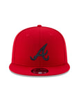 Atlanta Braves Scarlet Red on Black 9Fifty Snapback