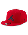 Atlanta Braves Scarlet Red on Black 9Fifty Snapback