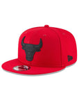 Chicago Bulls Scarlet Red On Black 9Fifty Snapback