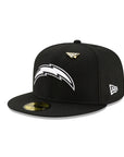 Los Angeles Chargers X Paper Planes NFL Black on White 59Fifty Fitted