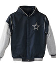 Dallas Cowboys Hooded Jacket with Fleece Sleeves Reversible Jacket