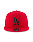 Los Angeles Dodgers Scarlet Red on Black 9Fifty Snapback