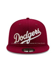 Los Angeles Dodgers Wordmark Cardinal on White 9Fifty Snapback