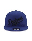 Los Angeles Dodgers Wordmark Royal Blue on Black 9Fifty Snapback