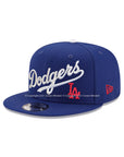 Los Angeles Dodgers Wordmark Royal Blue on White w/ LA 9Fifty Snapback