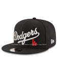 Los Angeles Dodgers Wordmark Black on White w/ LA 9Fifty Snapback