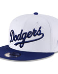 Los Angeles Dodgers Royal Script on White Wordmark Mlb Basic 9Fifty Snapback