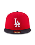 Los Angeles Dodgers Scarlet Red Navy 2 Tone 59Fifty Fitted Hat