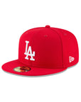 Los Angeles Dodgers MLB Scarlet Red on White 59Fifty Fitted Hat